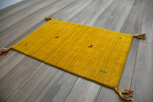 ギャベ ギャッベ ラグ マット 玄関マット 70×120 ウール 絨毯 インド ギャッペ グリーン オレンジ イエロー 室内 当社在庫【インドギャッベ70×120】 マット 約70×120cm