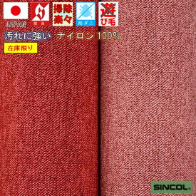 早い者勝ち カーペット 6畳 撥水 はっ水 防炎 絨毯 じゅうたん ナイロン素材 防虫 防汚 防ダニ 無地 ループ 丸巻き シンプル リビング ダイニング アウトレット 当社在庫 SINCOL【廃番 タフィー6畳】 江戸間6帖 261×352cm