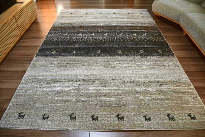 楽天市場】ラグ 4畳 3畳 200×300 絨毯 カーペット ギャッベ柄 模様 