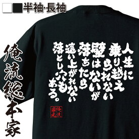 【 おもしろ プレゼント 】 おもしろtシャツ 俺流総本家 魂心Tシャツ 人生に乗り越えられない壁はないが 落ちたら這い上がれない落とし穴もある。【 tシャツ 長袖 漢字 文字おもしろ雑貨 文字tシャネガティブ メンヘラ ネガティブ・ニート系】