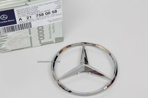 W216(C216) CLクラスリアトランク中央 スターエンブレムA2167580058 メルセデス純正部品リアトランク 中央のベンツエンブレム(φ80mm)+グロメット 2019972281 × 3個 CL550・CL600・CL63AMG・CL65AMG リヤ