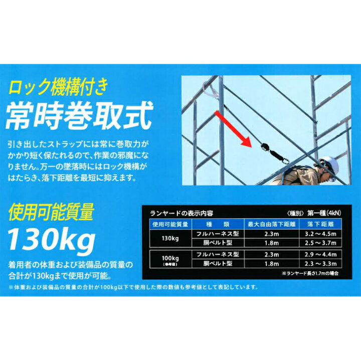 楽天市場】TL-EZ93SV-21KSG-130KG 藤井電工 新規格 安全帯 墜落制止用 