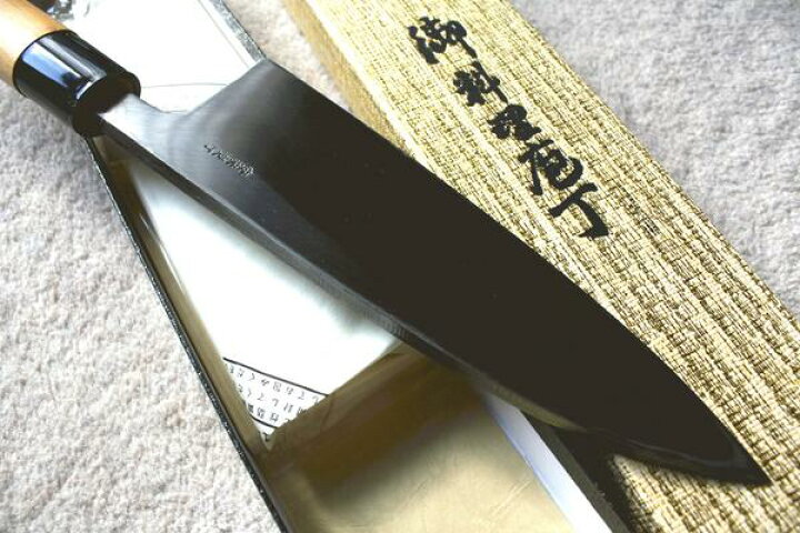楽天市場】業務用 180mm 安来鋼白紙2号 豊三郎 出刃包丁【黒鎚目打ち 
