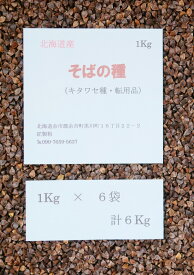 『そばの種』 そばの種子 6Kg（約300坪用） タネ 蕎麦の種 北海道産 転用品　キタワセ種　【送料無料】　そば種