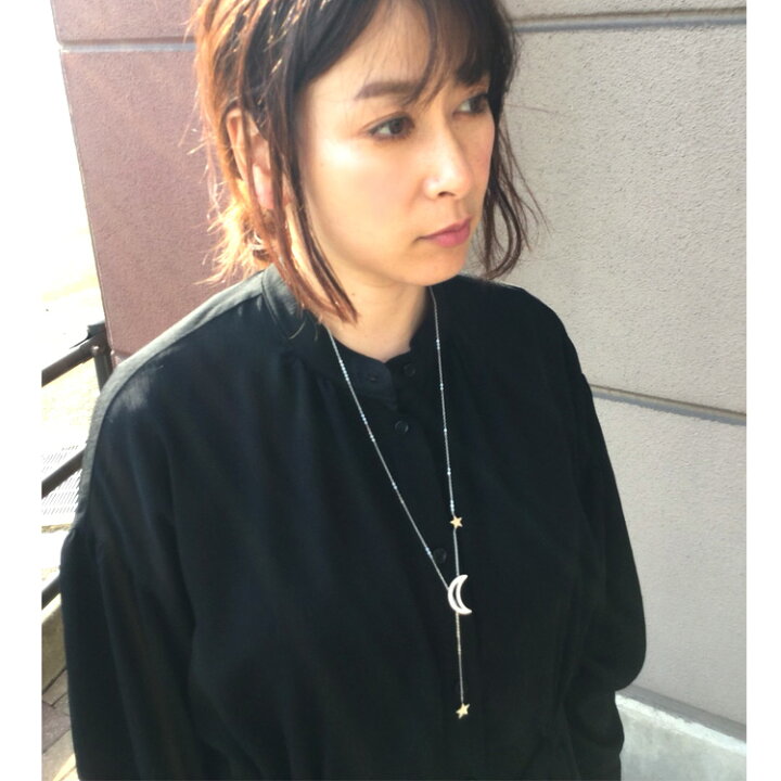 星と月のラリエット ロングネックレス レディース ステンレス 縦ライン 低アレルギー素材 tz008 新品 送料無料 お急ぎ スター ムーン モチーフ 金属アレルギー 水や汗にも強い ステンレス 錆びない 変色しない 韓国ファッション 韓国風 肌弱い アクセント 敏感 ... 韓国 モチーフ ユニセックス ハート ネックレス シルバー ぷっくり
