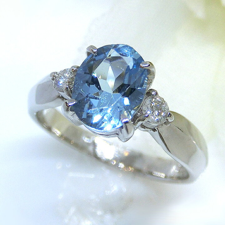 楽天市場】リング アクアマリン PT900 プラチナ 指輪 1.12ct 1石  