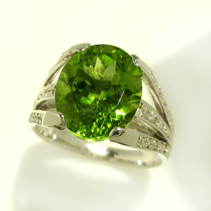 楽天市場】ペリドット K18(18金)WG ホワイトゴールド (8月誕生石  