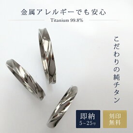 ペアリング 純チタンリング 指輪 2本 セット ペア アレルギーフリー 楽天1位 刻印無料 あす楽 金属アレルギー対応 レディース メンズ 流れるライン ねじれ ひねり マリッジリング 大きいサイズ 新品 錆びにくい 軽い シンプル おしゃれ ブライダル 銀婚式 es-ti07 (ND)