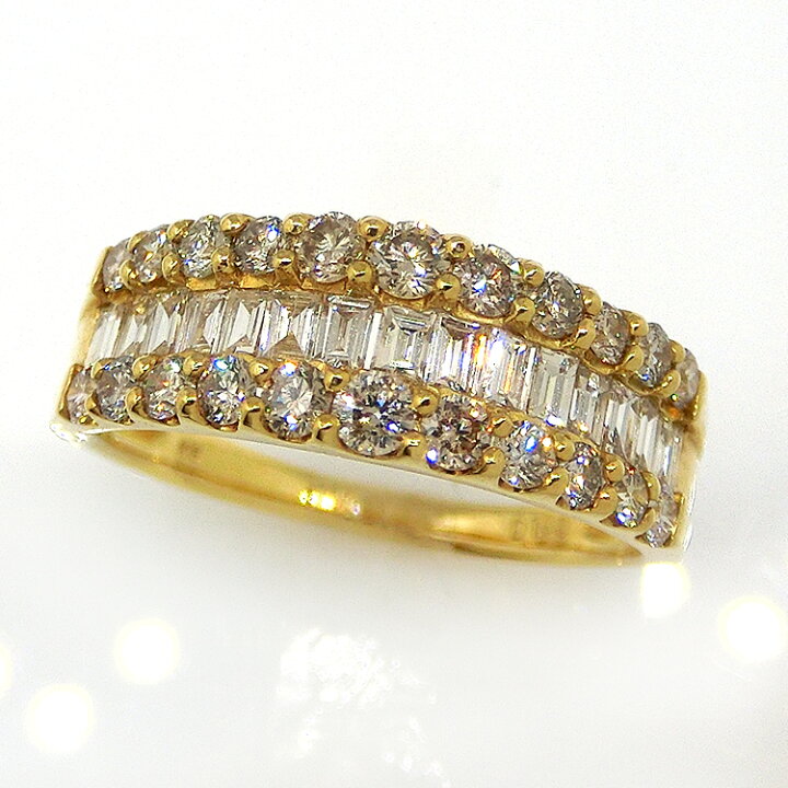 K18WG】ダイヤモンド 0.68ct リング 雫モチーフ 幅広デザイン