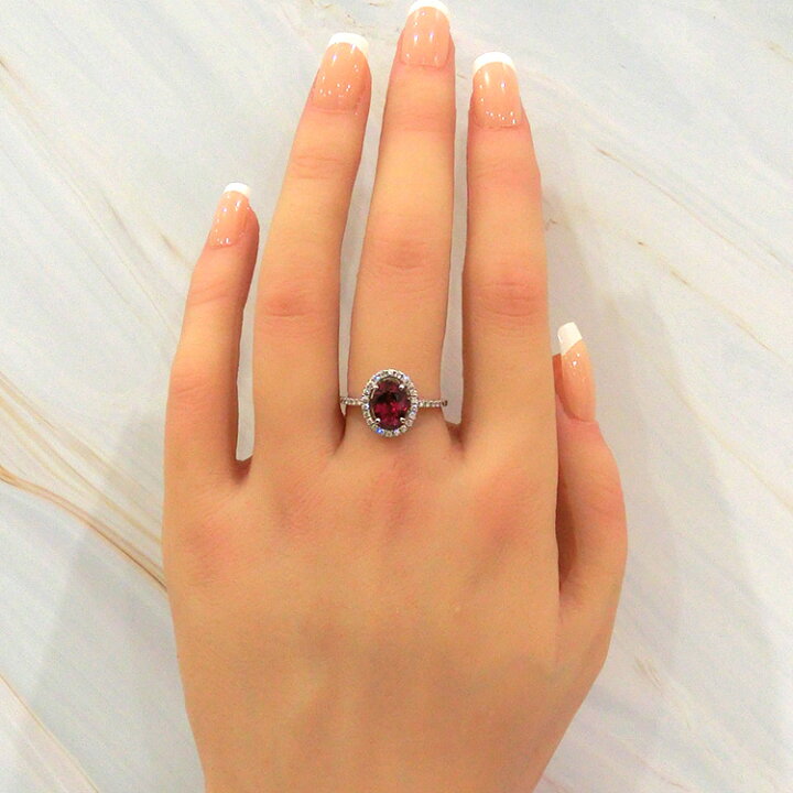 楽天市場】リング K18 18金 ホワイトゴールド ガーネット 指輪 