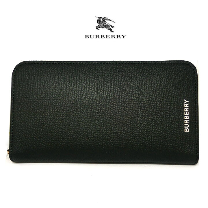 バーバリー Burberry ラウンドジップ 黒 レザー 長財布 本革