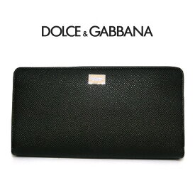 ドルガバ 長財布 メンズ 本革 レザー ドルチェ＆ガッバーナ ラウンドファスナー BP1672 D&G DOLCE＆GABBANA ラウンドジップ レザー 新品 一粒万倍日 天赦日 紳士 男性 ブラック 80999 並行輸入品