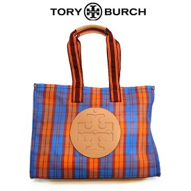 トリーバーチ トートバッグ TORY BURCH バッグ 大容量 82706 新品 ブランドバッグ 無地 新品 チェック マルチ オレンジ ブルー 大きめ 通勤 通学 便利 カジュアル 軽い ブランド おしゃれ 贈り物 ギフト プレゼント かばん 鞄 カバン レディース バッグ 女性用 並行輸入品