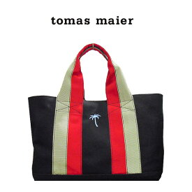 トートバッグ Tomas Maier トーマス マイヤー バッグ ママバッグ マザーズバッグ 大容量 通勤 通学 キャンバス シンプル バッグ 362854nvヤシの木 ワンポイント 新品(DEAL) 並行輸入品