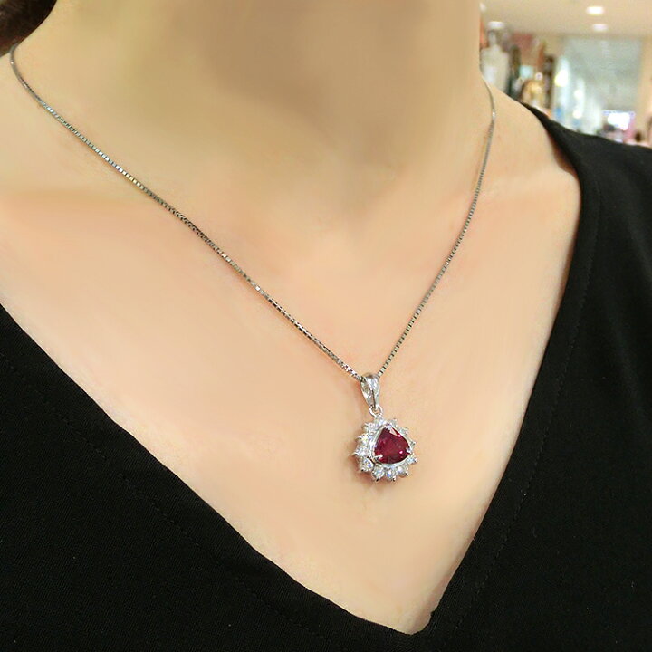 楽天市場】ネックレス ペンダント ベネチアンチェーン ルビー 7月 