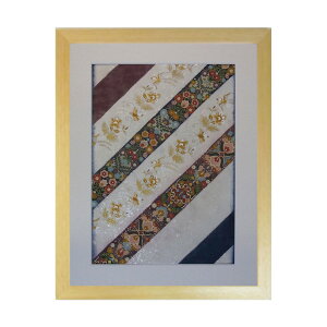 和風の額 壁掛インテリア 西陣織帯原画のアートフレーム 小サイズ 《112》