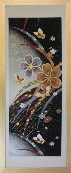 楽天市場】和風の額 壁掛インテリア 西陣織帯原画のアートフレーム 