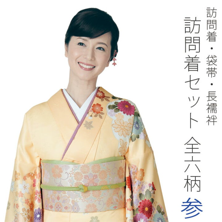 楽天市場】訪問着 袋帯 洗える着物 セット 三点セット 参 : 名古屋帯と 