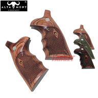 ☆アルタモント S&W Nフレーム スクエアバット用 木製グリップ BATELEUR チェッカー Fleur-de-Lis メダル…