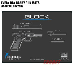 CERUS GEAR EDC�}�b�g GLOCK �O���[�i�V�[���X�M�A �O���b�N �N���[�j���O�}�b�g �����e�i���X�}�b�g ���� �ߋ� �������� �v�����f�� Every Day Carry Gun Mat �č��� �����j