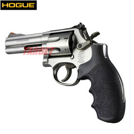 HOGUE S&W Kフレーム/Lフレーム ラウンドバット用 ラバーMONOグリップ フィンガーグルーブ ブラック (ホーグ リボルバー ラバーグリップ)