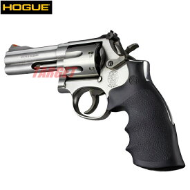 HOGUE S&W Kフレーム/Lフレーム ラウンドバット用 コンバージョン ラバーMONOグリップ フィンガーグルーブ ブラック (ホーグ リボルバー ラバーグリップ)