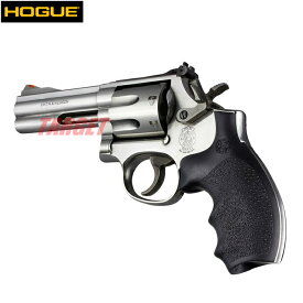 HOGUE S&W Kフレーム/Lフレーム ラウンドバット用 ラバーグリップ バンタムスタイル フィンガーグルーブ ブラック (ホーグ リボルバー)