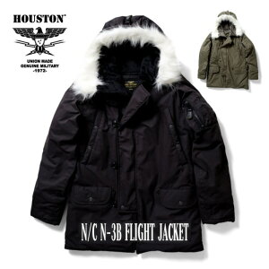 ���y20%OFF�zHOUSTON N/C N-3B FLIGHT JACKET BLACK �i�q���[�X�g�� �t���C�g�W���P�b�g �H�~�� �h�� �u���]�� �����Y �W�����p�[ �W�����o�[ ���R���R ���� �A�E�^�[ �~���^���[ �~���J�W�j