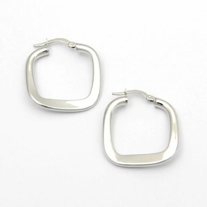 楽天市場】ウノアエレ UNOAERRE K18ホワイトゴールドフープピアス  