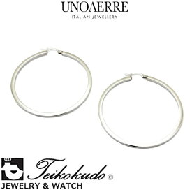ウノアエレ UNOAERRE ピアス K18ホワイトゴールドポリッシュフープピアス アクセサリー 28828 G4632 【国内正規販売店】