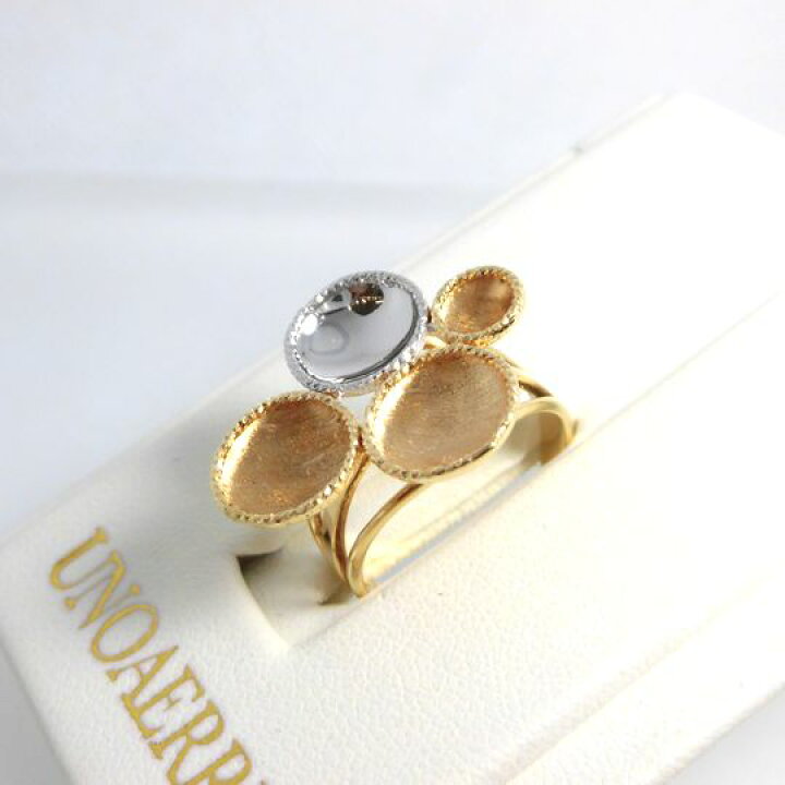 楽天市場】ウノアエレ UNOAERRE K18イエローゴールド&ホワイトリング  