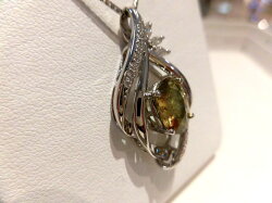 PTスフェーンダイヤネックレス/S2.96ctD0.22ct/F6410/ねっくれす/ジュエリー/女性用/レディース/プレゼント/ギフト/お買い得/オススメ/送料込み/宝石【送料無料】