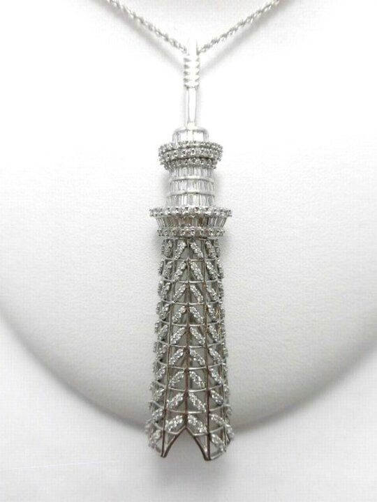 楽天市場】K18WGダイヤモンドペンダントブローチ D3.00ct ペンダント 