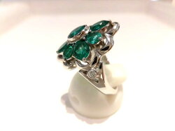 PTエメラルドダイヤリングF7267/E3.01ctD0.06ct/ダイヤモンドリング/指輪/ゆびわ/ring/ジュエリー/ダイヤ/女性用/レディース/プレゼント/ギフト/お買い得/オススメ/送料込み/宝石