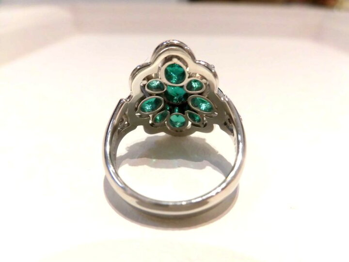 楽天市場】PTエメラルドダイヤリング F7267 E3.01ct D0.06ct 