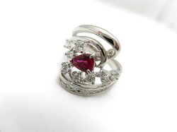 PTルビーダイヤリング/ルビー0.48ctダイヤ0.39ct/F9250/ダイヤモンドリング/指輪/ゆびわ/ring/ジュエリー/ダイヤ/女性用/レディース/プレゼント/ギフト/お買い得/オススメ/送料込み/宝石