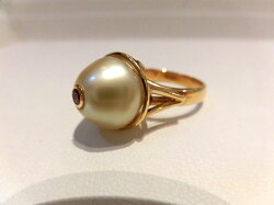 K18南洋真珠トルマリンリング/B9363B9667/パール12.3mm/指輪/ゆびわ/ring/ジュエリー/ダイヤ/女性用/レディース/プレゼント/ギフト/お買い得/オススメ/送料込み/宝石