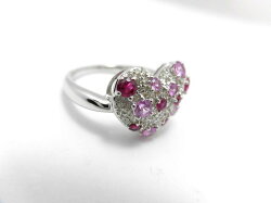K18WGダイヤルビーサファイアリングF9457/D0.3ctR0.3ctS0.33ct/ダイヤモンドリング/指輪/ゆびわ/ring/ジュエリー/ダイヤ/女性用/レディース/プレゼント/ギフト/お買い得/オススメ/送料込み/宝石