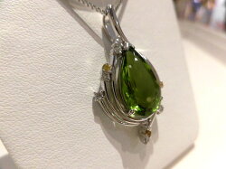 PTペリドットダイヤネックレス/P6.84ct0.28ct/F9642/ねっくれす/ジュエリー/女性用/レディース/プレゼント/ギフト/お買い得/オススメ/送料込み/宝石【送料無料】