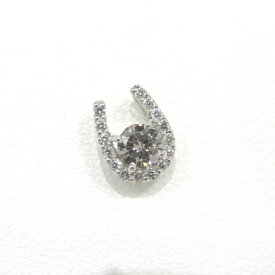 Ptプラチナ　ダイヤモンド ペンダントトップ　馬てい　馬蹄デザイン　D0.236ct、0.06ct G5416 送料無料