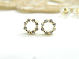 K18YG ダイヤモンドデザインピアス ダイヤ0.1ct×2 ジュエリー 宝石 イエローゴールド ダイヤモンドジュエリー G5464 送料無料