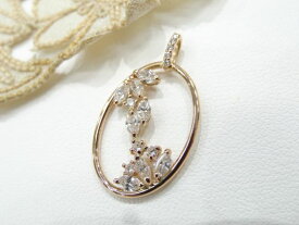 K18PG ダイヤモンド ペンダントトップ　D0.58ct、0.10ct G5471 送料無料
