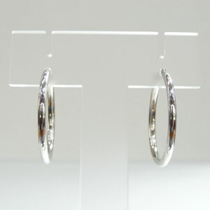 K18ホワイトゴールドフープピアス G3305 ピアス アクセサリー