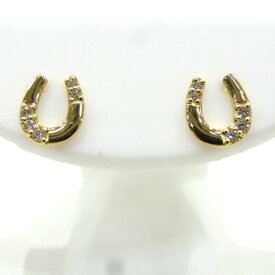 K18YG馬蹄ピアス ダイヤモンドピアス 送料無料
