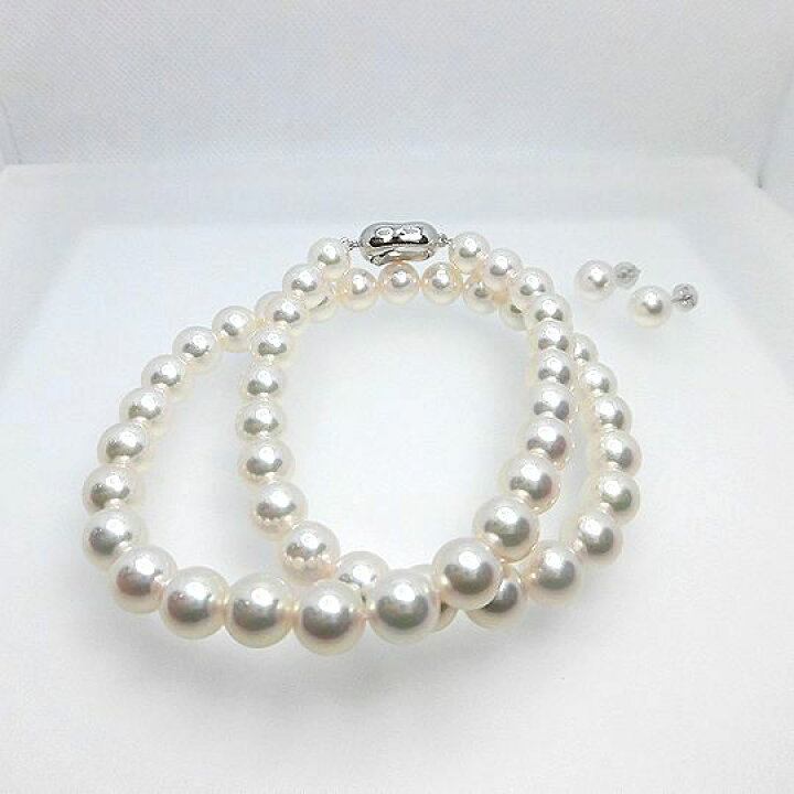 楽天市場】オーロラ天女ネックレス ピアスセット 8mm-8.5mm パール 