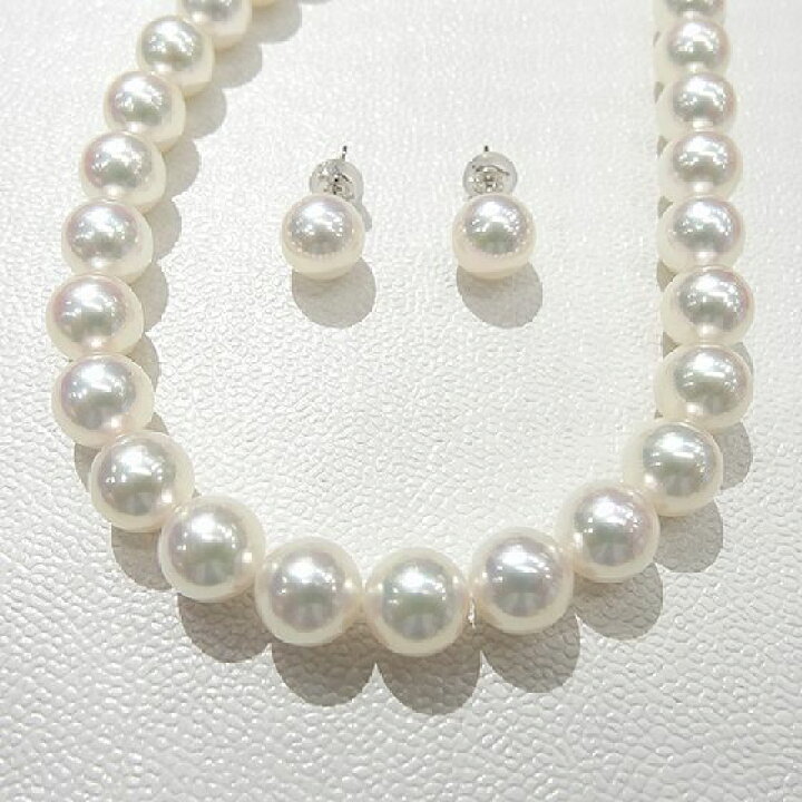 楽天市場】オーロラ天女ネックレス ピアスセット 8mm-8.5mm パール 