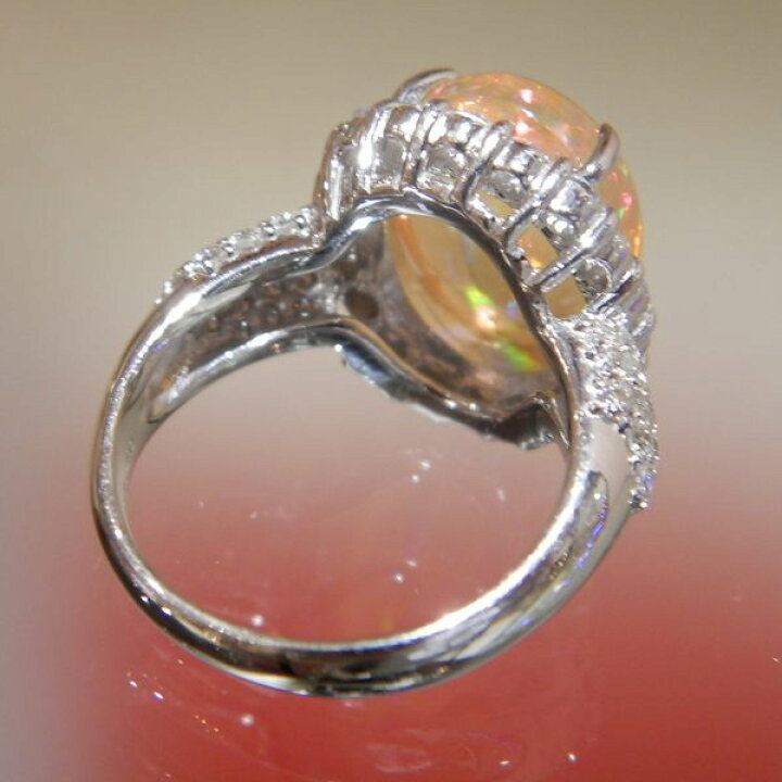 楽天市場】PT枠メキシコオパールリングMOP5.54ct D1.40ct : 宝石時計 
