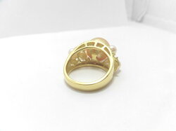 K18南洋ゴールデン真珠ダイヤリング/G634/リング/指輪/ゆびわ/ring/ジュエリー/女性用/レディース/プレゼント/ギフト/お買い得/オススメ/送料込み/宝石