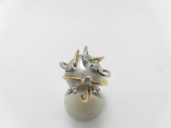 K18・PT枠南洋白蝶真珠P14.2mmD0.16ct/リング/パール/真珠/南洋/pearl/指輪/ゆびわ/ring/ジュエリー/女性用/レディース/プレゼント/ギフト/お買い得/オススメ/宝石/高級