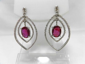 PT ルビーピアス 非加熱 1.19ct ダイヤモンド